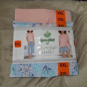 Honeydew Plus Size XXL Blue Pink 3 Piece Sleepwear Set Pajamas Top Pants NEW NWT